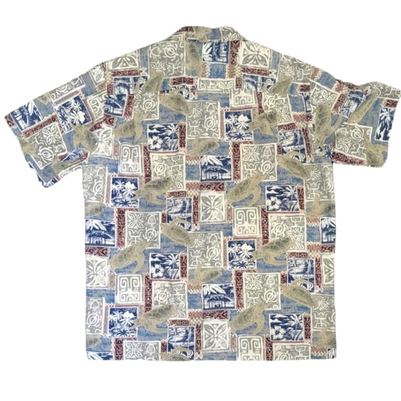 VTG Royal Creations Hawaiian Shirt Made in Hawaii Neutral Turtles 100% Cotton M - Picture 2 of 7